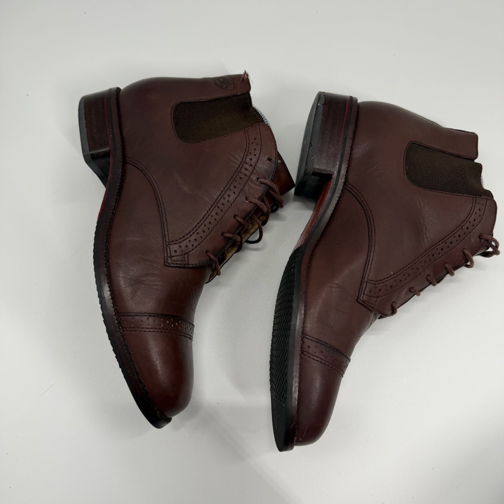 Ariat Brown Leather Western Chelsea Lace Up Boot - Picture 9 of 14